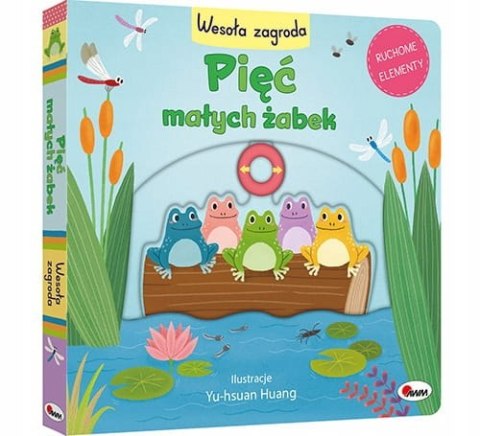 Pięć małych żabek Wesoła zagroda Zabawa z ruchomymi elementami Książeczka