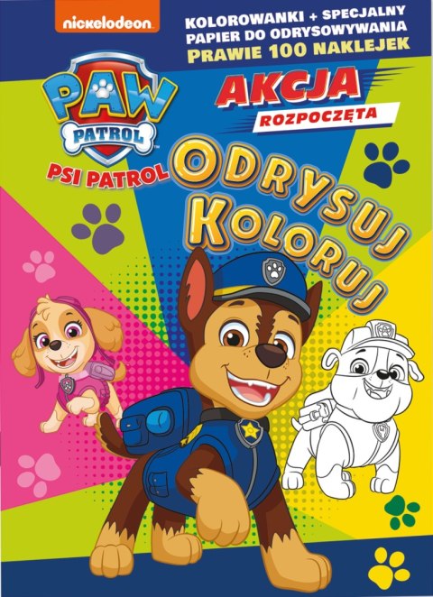 Psi Patrol Odrysuj koloruj Cztery łapy w akcji