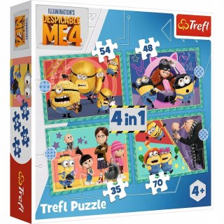 Puzzle 4w1 Minionki Zwariowane Minionki 34648 Trefl 4+