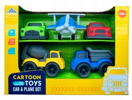 Zestaw 5 Pojazdów z BIOplastiku dla dzieci 18m+ Ruchome elementy