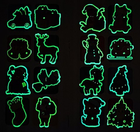 Brzdące Kolorują Mikołaj Naklejki Świecące w Ciemności Skrzat