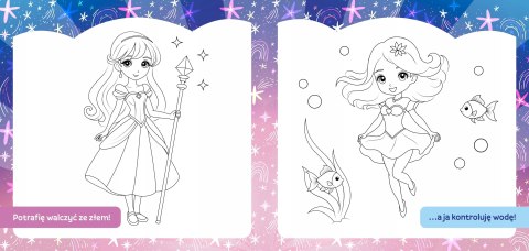 Czarodziejki Fluo Kolorowanka z Tatuażami Świecą w Ciemności 24 Tatuaże