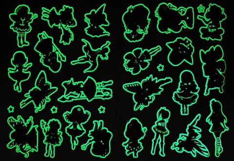 Czarodziejki Fluo Kolorowanka z Tatuażami Świecą w Ciemności 24 Tatuaże