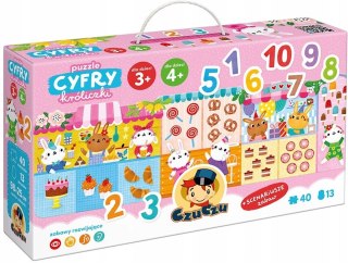 CzuCzu Puzzle Cyfry Króliczki 40 elementów Układanka 3+ 4+