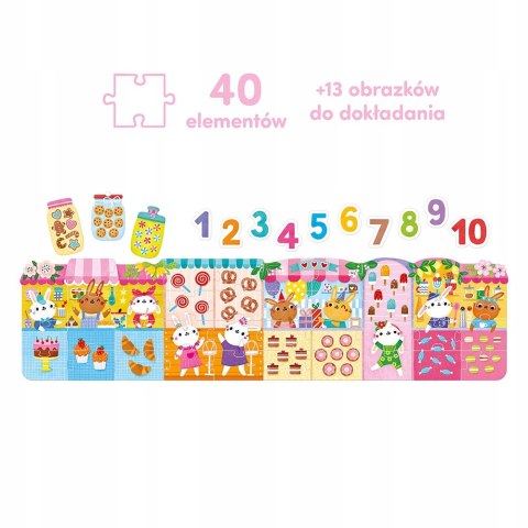 CzuCzu Puzzle Cyfry Króliczki 40 elementów Układanka 3+ 4+