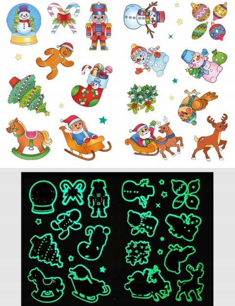 Idą święta Kolorowanka z Tatuażami Świecą w Ciemności 16 Tatuaży