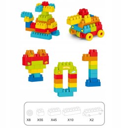 Klocki Małych Geniuszy Konstrukcyjne Cegły i Koła 120 elementów Askato