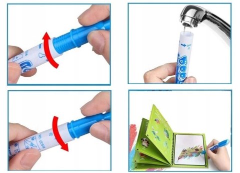 Królewny Magiczna Kolorowanka Wielokrotnego Użytku z Pisakiem Wodnym