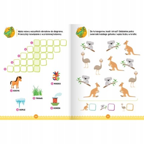 Łamigłówki i krzyżówki Kolorowe zadania dla przedszkolaków 5+ Aksjomat