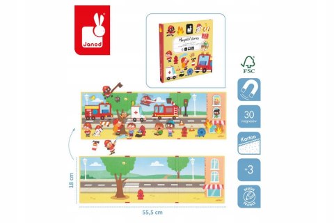 Magnetyczna Układanka Strażacy Magneti'stories 3+ Janod J05453