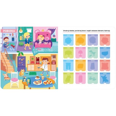 Mój dzień Książeczka z okienkami 100 okienek 100 słów Aksjomat