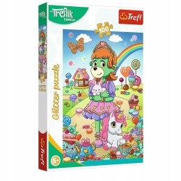 Puzzle 100 elementów Brokatowe Trefliki 14833 Trefl Brokatowe