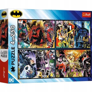 Puzzle 4x250 elementów Batman w akcji Trefl 13310