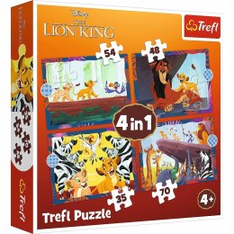Puzzle 4w1 Odważny Król Lew Disney Lion King 34653 Trefl 4+