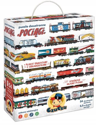 Puzzle dwustronne Pociągi dla dzieci 5+ Czuczu 54 elementy