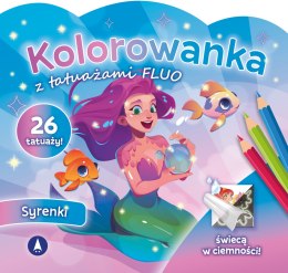 Syrenki Fluo Kolorowanka z Tatuażami Świecą w Ciemności 26 Tatuaży Skrzat