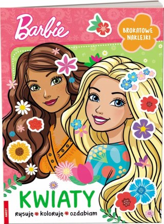Barbie Kwiaty Brokatowe Naklejki Ameet Rysuję Koloruję Ozdabiam