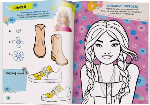 Barbie Kwiaty Brokatowe Naklejki Ameet Rysuję Koloruję Ozdabiam