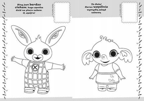 Bing Koloruj i naklejaj Kolorowanka Naklejki Harperkids