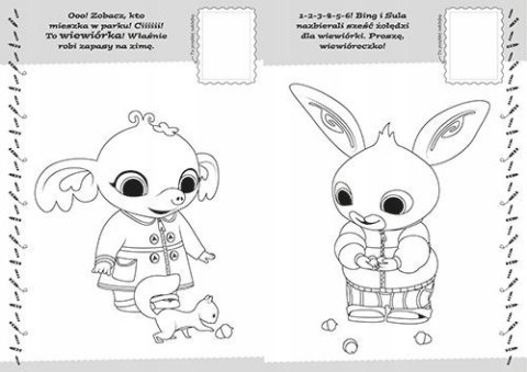 Bing Koloruj i naklejaj Kolorowanka Naklejki Harperkids