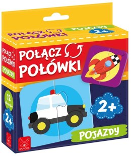 Gra planszowa Kangur Połącz połówki Pojazdy Układanka Puzzle dla dwulatka