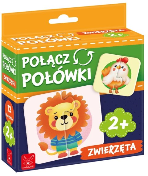 Gra planszowa Kangur Połącz połówki Zwierzęta Układanka Puzzle dla dwulatka