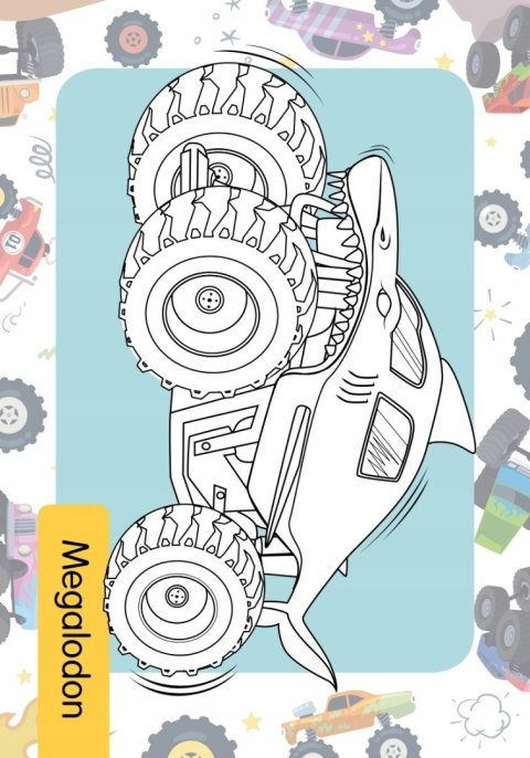 Kolorowanka z Tatuażami Monster Trucki Tatuaże Skrzat