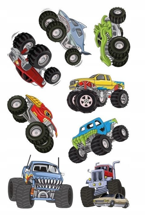 Kolorowanka z Tatuażami Monster Trucki Tatuaże Skrzat