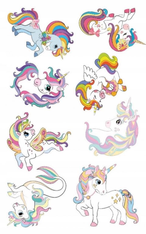 Kolorowanka z tatuażami Jednorożce 16 Tatuaży Skrzat Tatuaże
