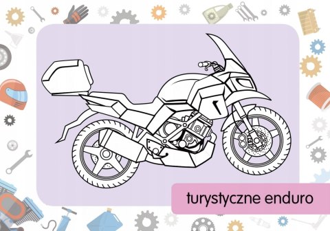 Kolorowanka z tatuażami Motocykle Motory Tatuaże Skrzat