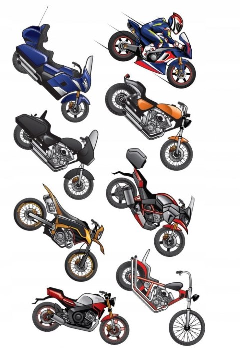 Kolorowanka z tatuażami Motocykle Motory Tatuaże Skrzat