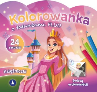 Kolorowanka z tatuażami fluo Księżniczki Skrzat Tatuaże Świecą w Ciemności