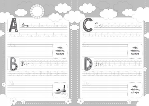 Literki z naklejkami To proste! Skrzat Litery Nauka Pisania Alfabet