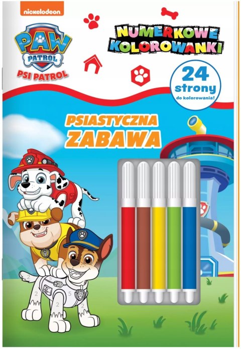 Psi Patrol Psiastyczna zabawa Numerkowe kolorowanki 4 + Mazaki Pisaki