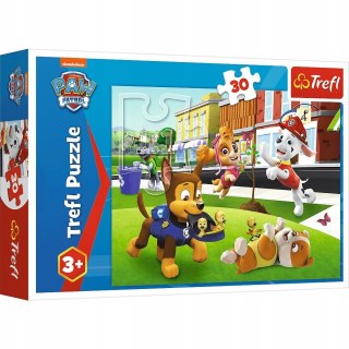Puzzle 30 elementów Pieski w akcji 18306 Trefl Psi Patrol