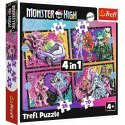 Puzzle 4w1 Monster High Elektryzujący dzień 34655 Trefl 4+