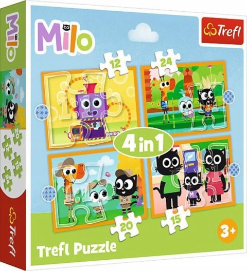 Puzzle 4w1 Poznaj Milo i jego przyjaciół 34654 Trefl 4+