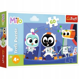 Puzzle 60 elementów Czas poznać Milo 17398 Trefl Kotek Milo