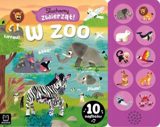 Słuchamy Zwierząt w Zoo Książeczka z Dźwiękami 10 Odgłosów Aksjomat