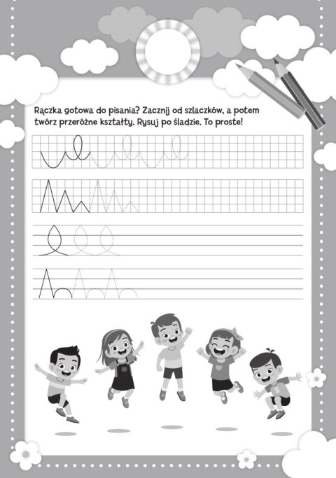 Szlaczki z Naklejkami To proste! Skrzat Przygotowania do nauki pisania