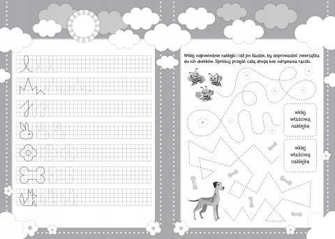 Szlaczki z Naklejkami To proste! Skrzat Przygotowania do nauki pisania