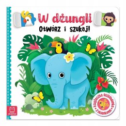 W dżungli Otwórz i szukaj! Książeczka rozkładanka z okienkami Aksjomat