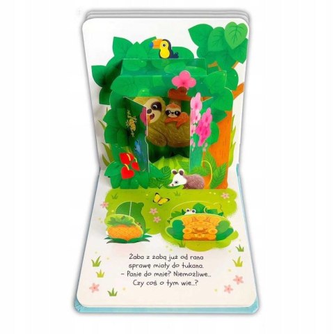 W dżungli Otwórz i szukaj! Książeczka rozkładanka z okienkami Aksjomat