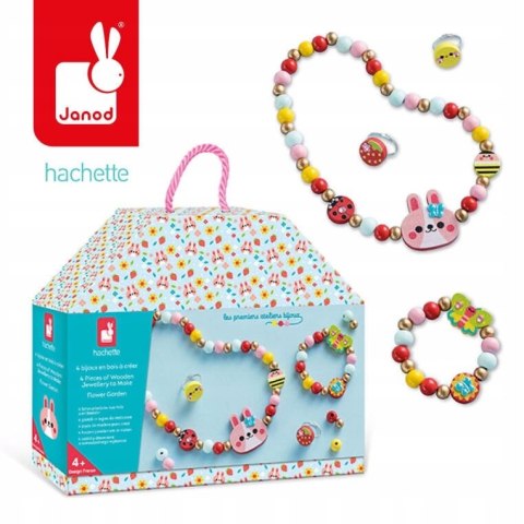 Zestaw kreatywny do tworzenia biżuterii z drewna Ogród kwiatów 4+ Janod