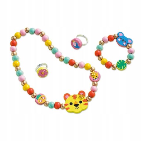 Zestaw kreatywny do tworzenia biżuterii z drewna Sekretna dżungla 4+ Janod