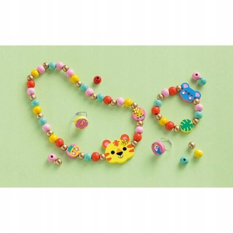 Zestaw kreatywny do tworzenia biżuterii z drewna Sekretna dżungla 4+ Janod