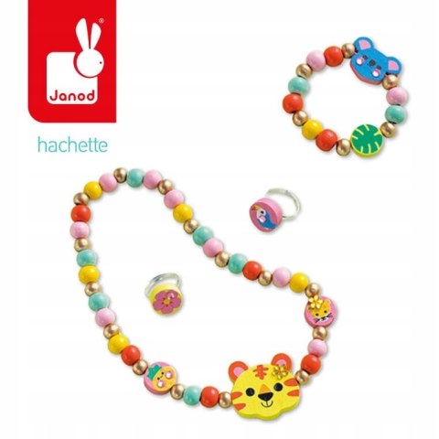 Zestaw kreatywny do tworzenia biżuterii z drewna Sekretna dżungla 4+ Janod