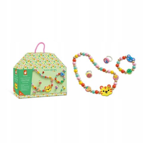 Zestaw kreatywny do tworzenia biżuterii z drewna Sekretna dżungla 4+ Janod