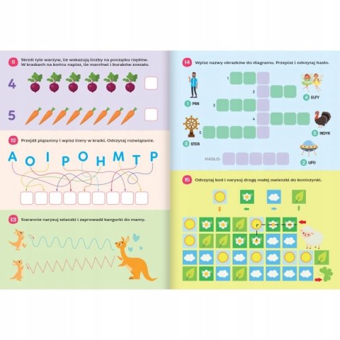 100 kolorowych łamigłówek Zadania dla przedszkolaków Od 5 lat Aksjomat
