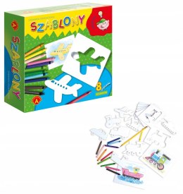 Alexander Szablony dla Chłopców Pojazdy + Kredki